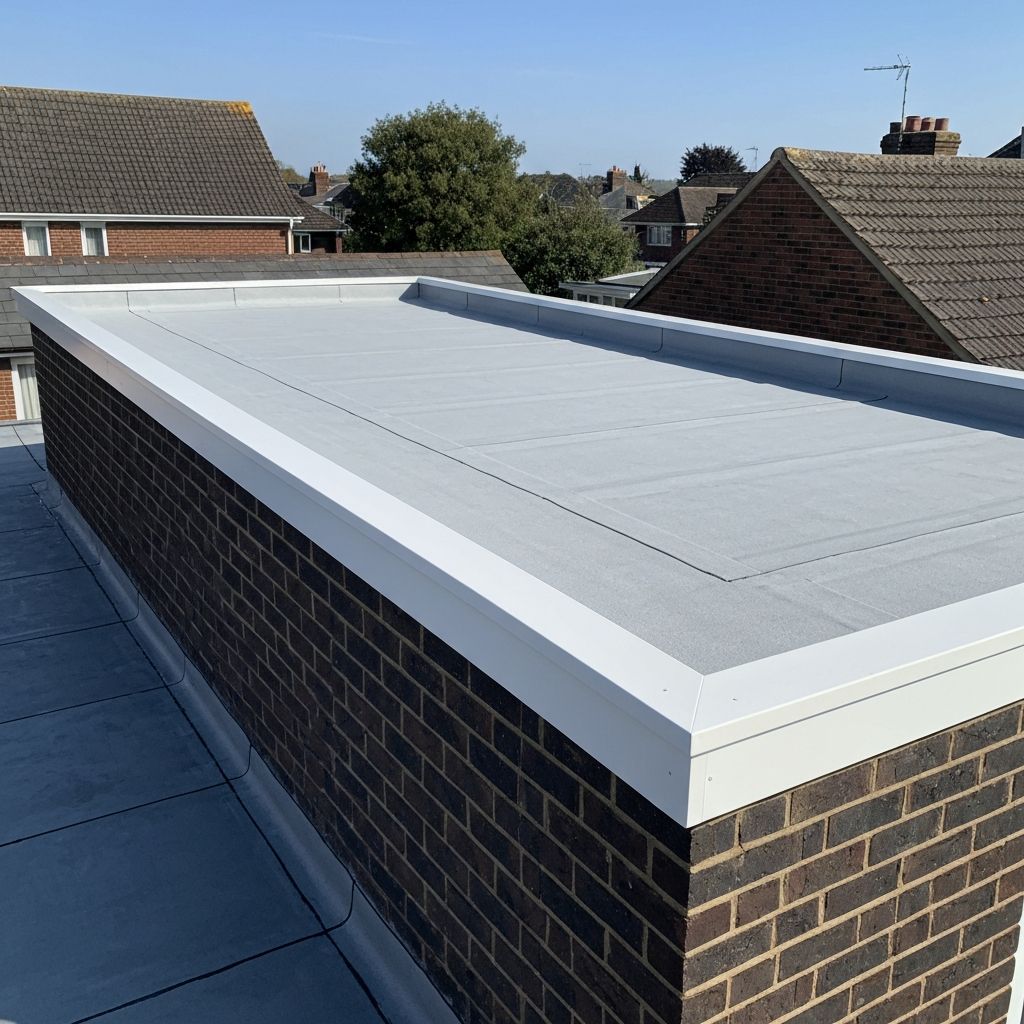 Flat roof installation on a house extension